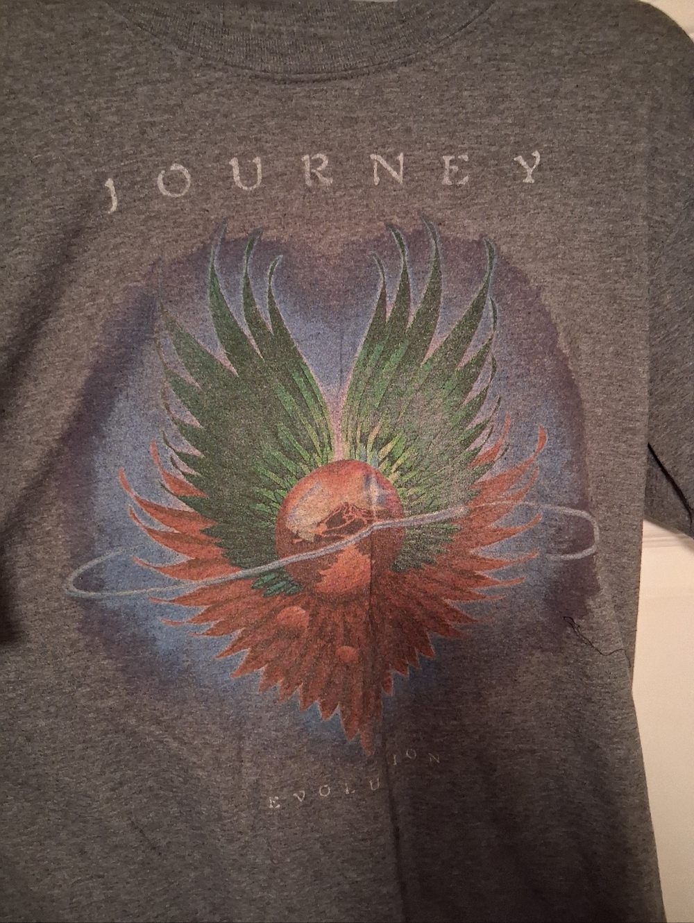 Journey Graphic Short Sleeve Tee - Gray with Multicolor Wings